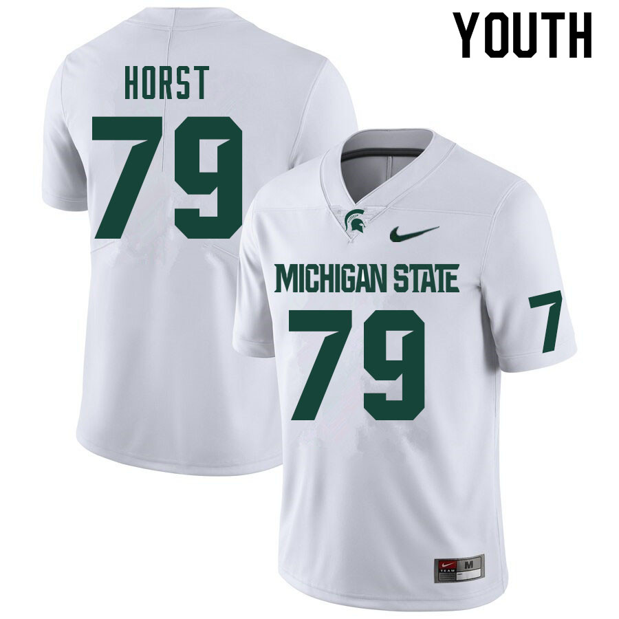 Youth #79 Jarrett Horst Michigan State Spartans College Football Jerseys Sale-White